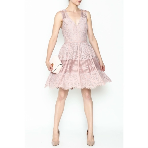 💕ADELYN RAE💕 Pink Crochet Lace Short Dress - Picture 2 of 8